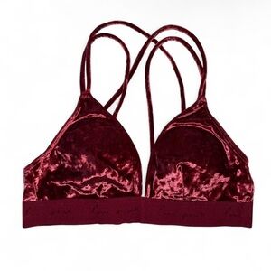 PINK Victoria's Secret Velvet Bralette in Deep Burgundy